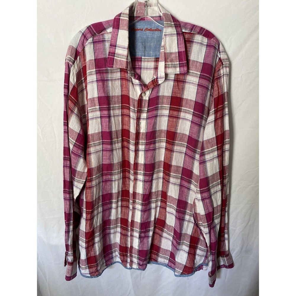 Report Collection Men's Plaid Shirt XL Linen‎